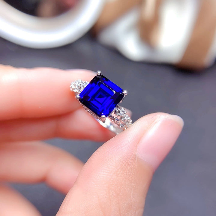 Women Ring Geometric Faux Moissanite Jewelry Fashion Appearance Opening Ring for Wedding Image 9