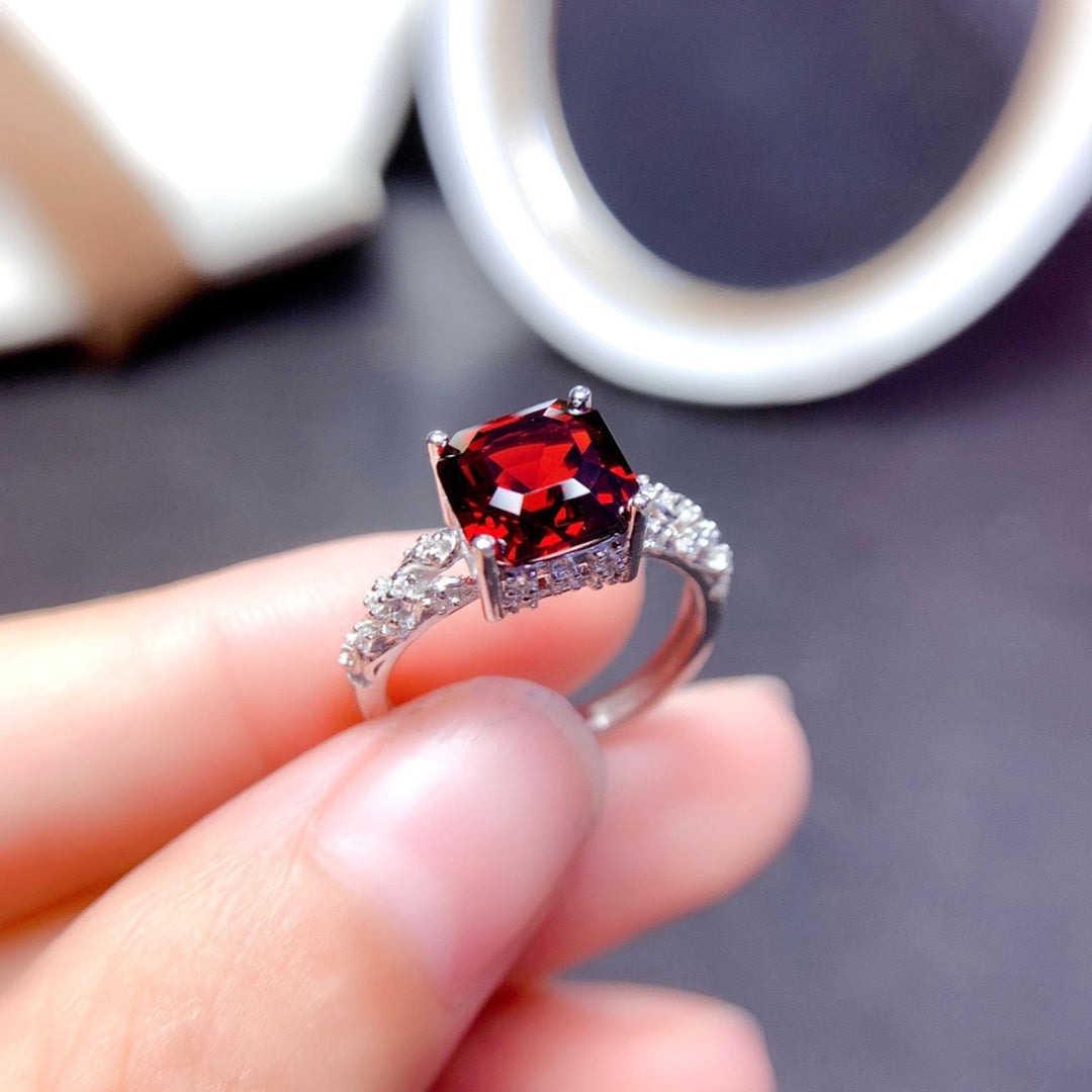 Women Ring Geometric Faux Moissanite Jewelry Fashion Appearance Opening Ring for Wedding Image 10