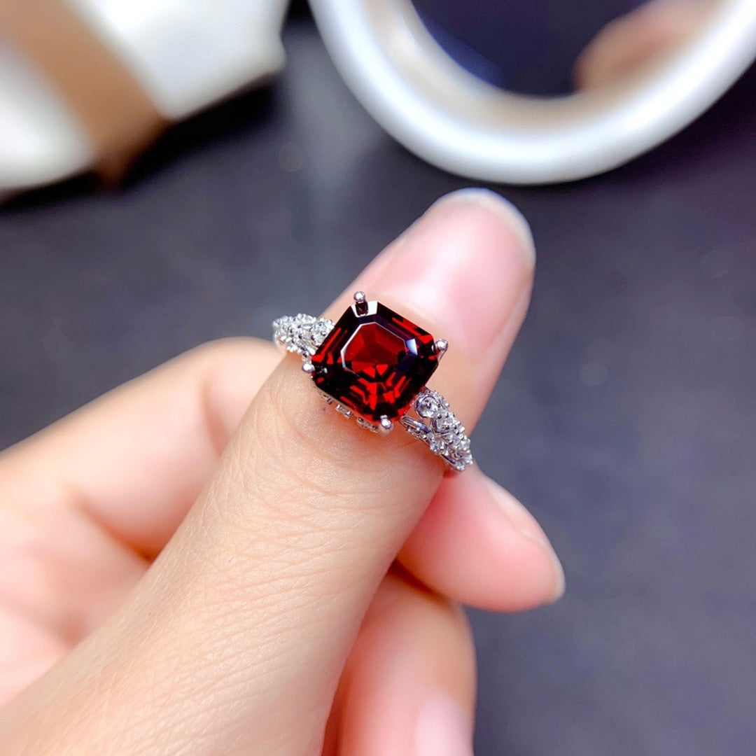 Women Ring Geometric Faux Moissanite Jewelry Fashion Appearance Opening Ring for Wedding Image 11