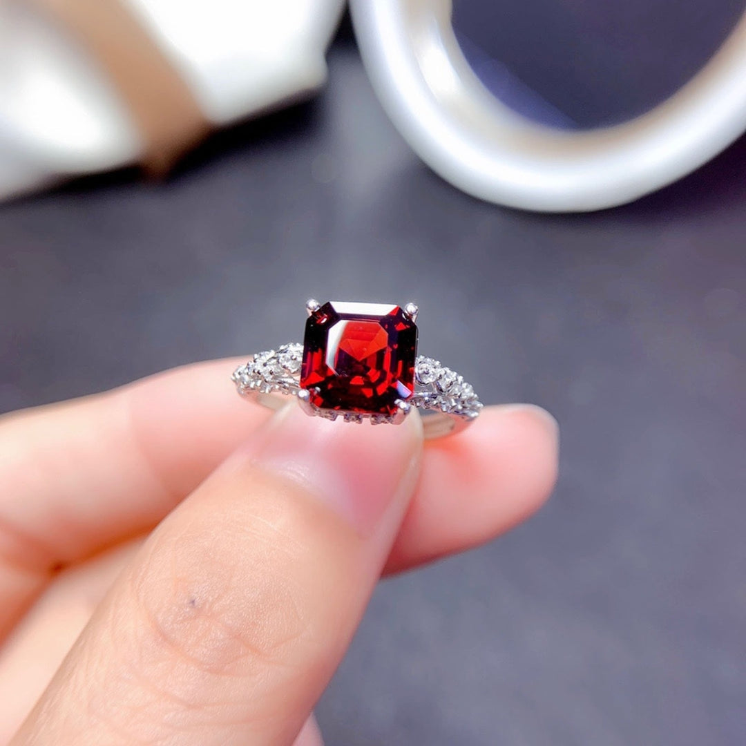 Women Ring Geometric Faux Moissanite Jewelry Fashion Appearance Opening Ring for Wedding Image 12