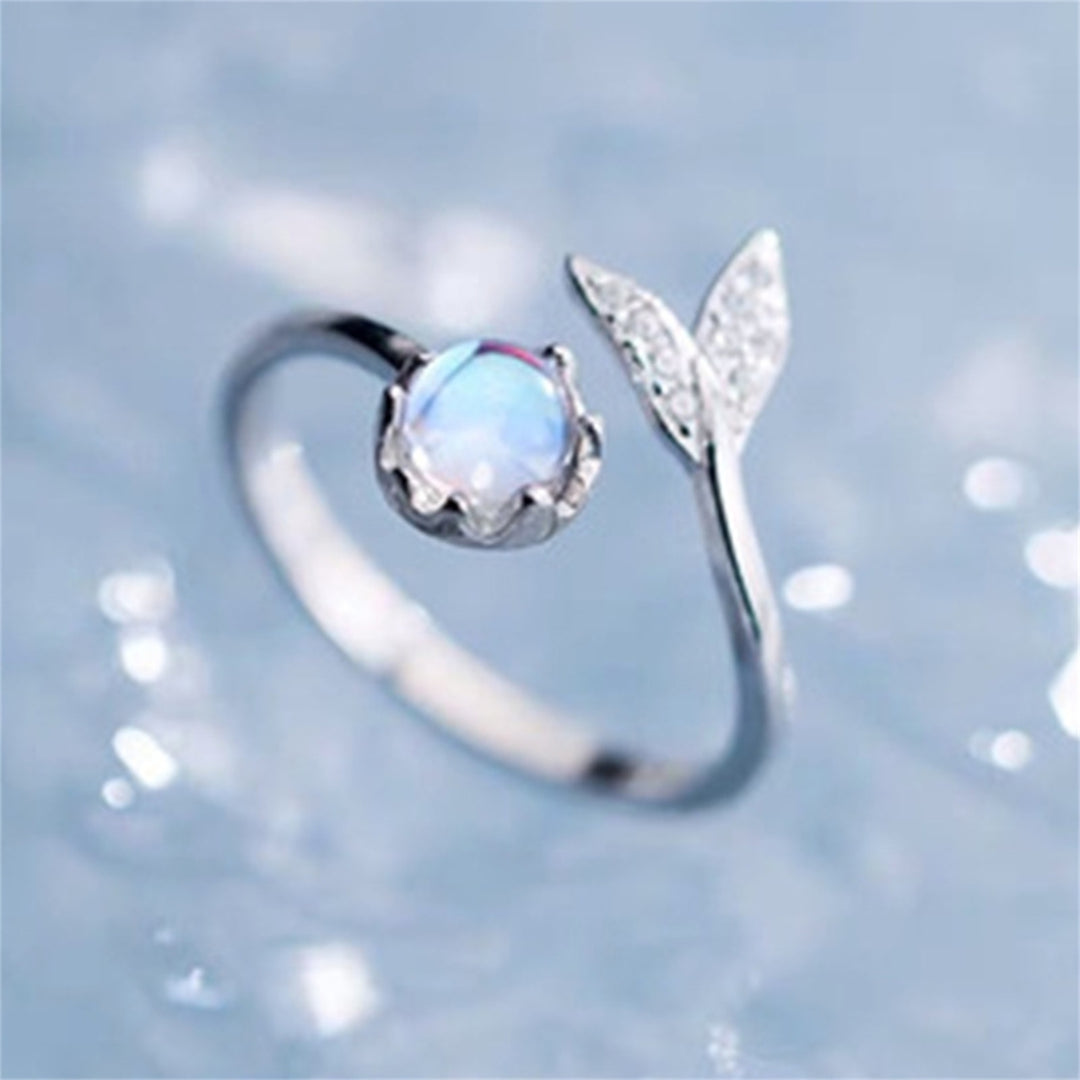Women Ring Creative Shape Rust-proof Alloy Fashion Fish Tail Opening Ring for Girl Image 1