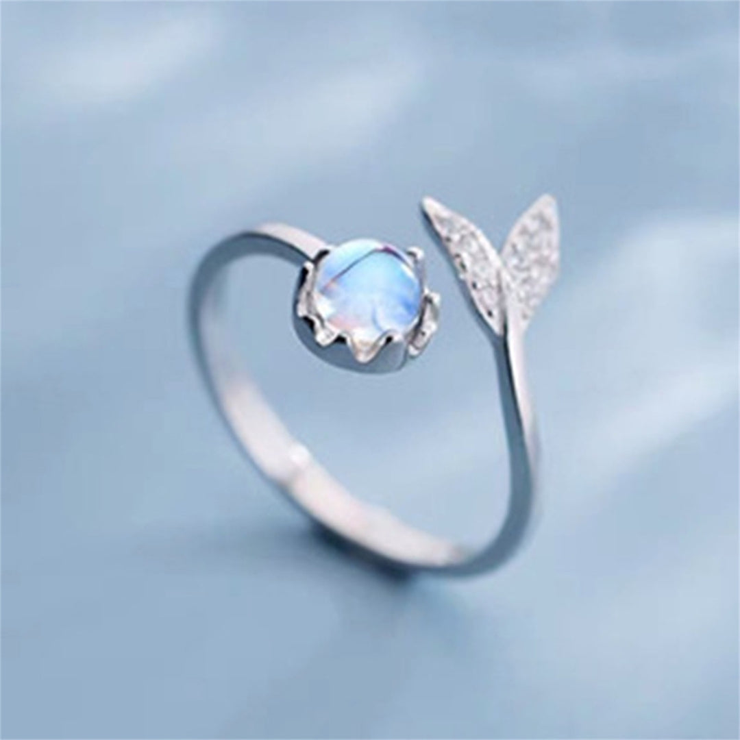 Women Ring Creative Shape Rust-proof Alloy Fashion Fish Tail Opening Ring for Girl Image 4