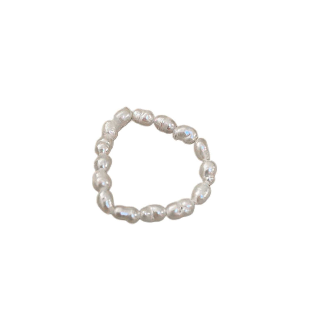 Simple Elegant Rope Women Ring Gift Multi Beaded Imitation Pearl Ring Jewelry Accessories Image 2