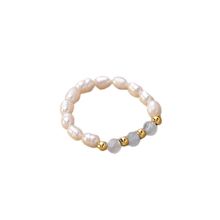 Simple Elegant Rope Women Ring Gift Multi Beaded Imitation Pearl Ring Jewelry Accessories Image 3