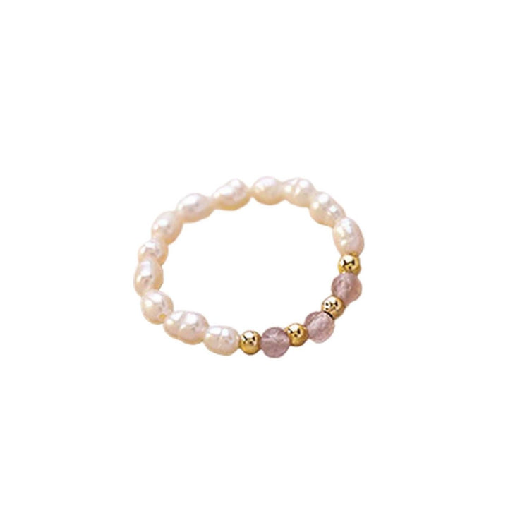 Simple Elegant Rope Women Ring Gift Multi Beaded Imitation Pearl Ring Jewelry Accessories Image 4