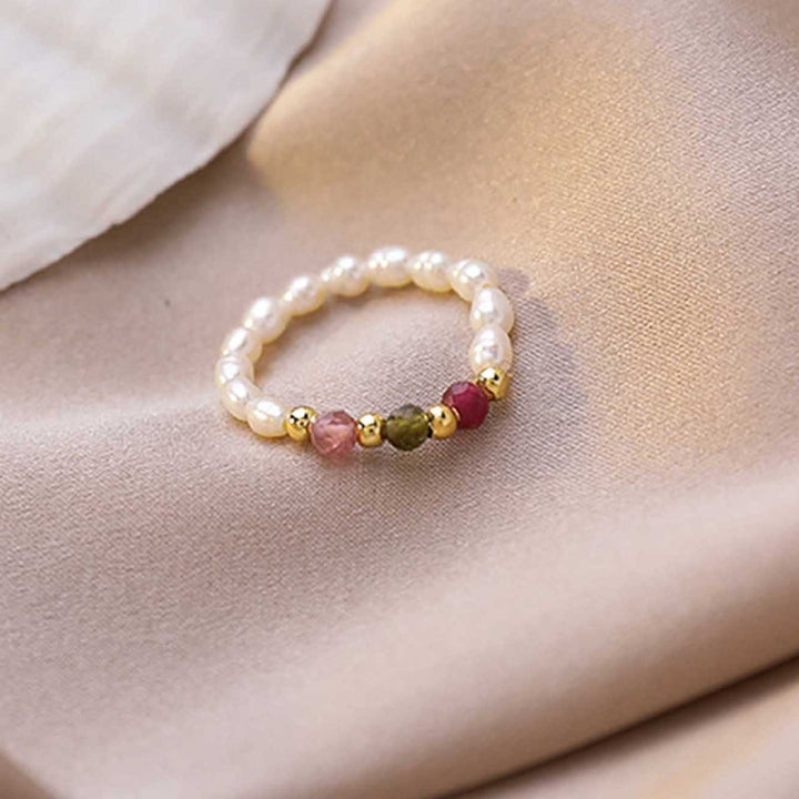 Simple Elegant Rope Women Ring Gift Multi Beaded Imitation Pearl Ring Jewelry Accessories Image 11