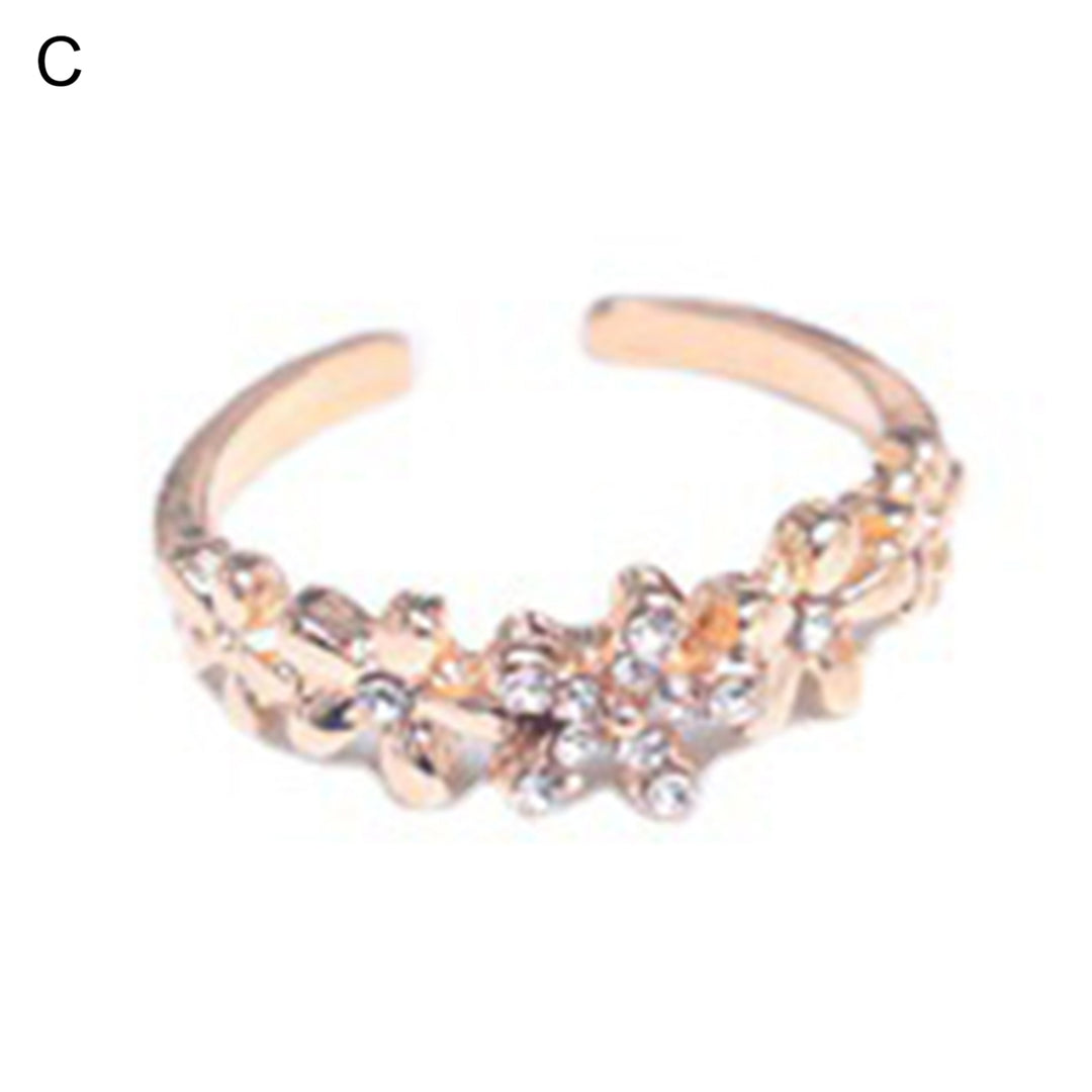 Finger Ring Exquisite Shape Rust-proof Alloy Women Sparkling Butterfly Ring Wedding Jewelry for Lady Image 4