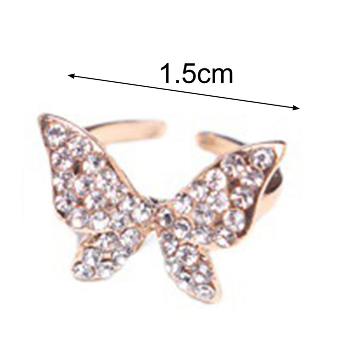 Finger Ring Exquisite Shape Rust-proof Alloy Women Sparkling Butterfly Ring Wedding Jewelry for Lady Image 9