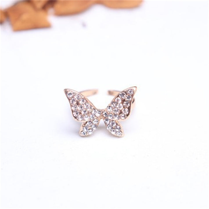 Finger Ring Exquisite Shape Rust-proof Alloy Women Sparkling Butterfly Ring Wedding Jewelry for Lady Image 10