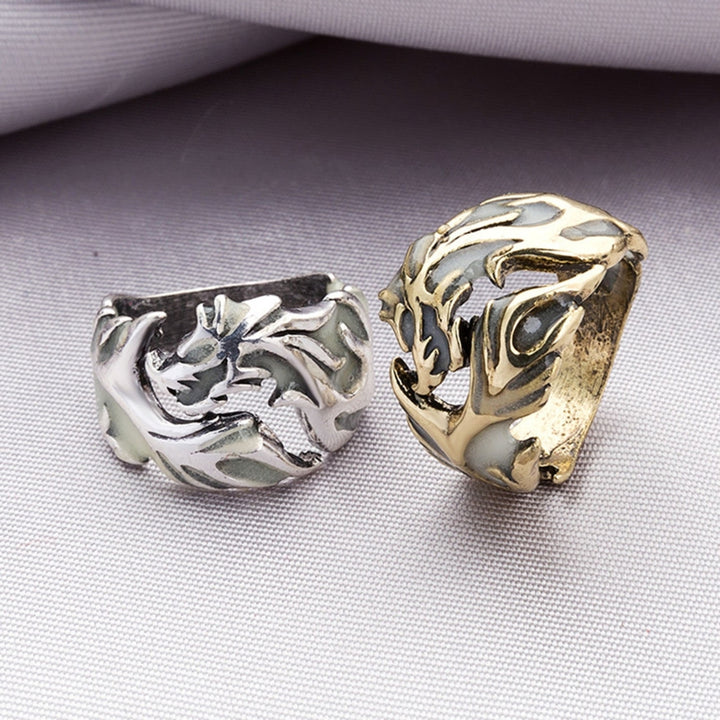 Glow in The Dark Luminous Men Ring Cool Personality Flying Dragon Ring for Bar Image 7