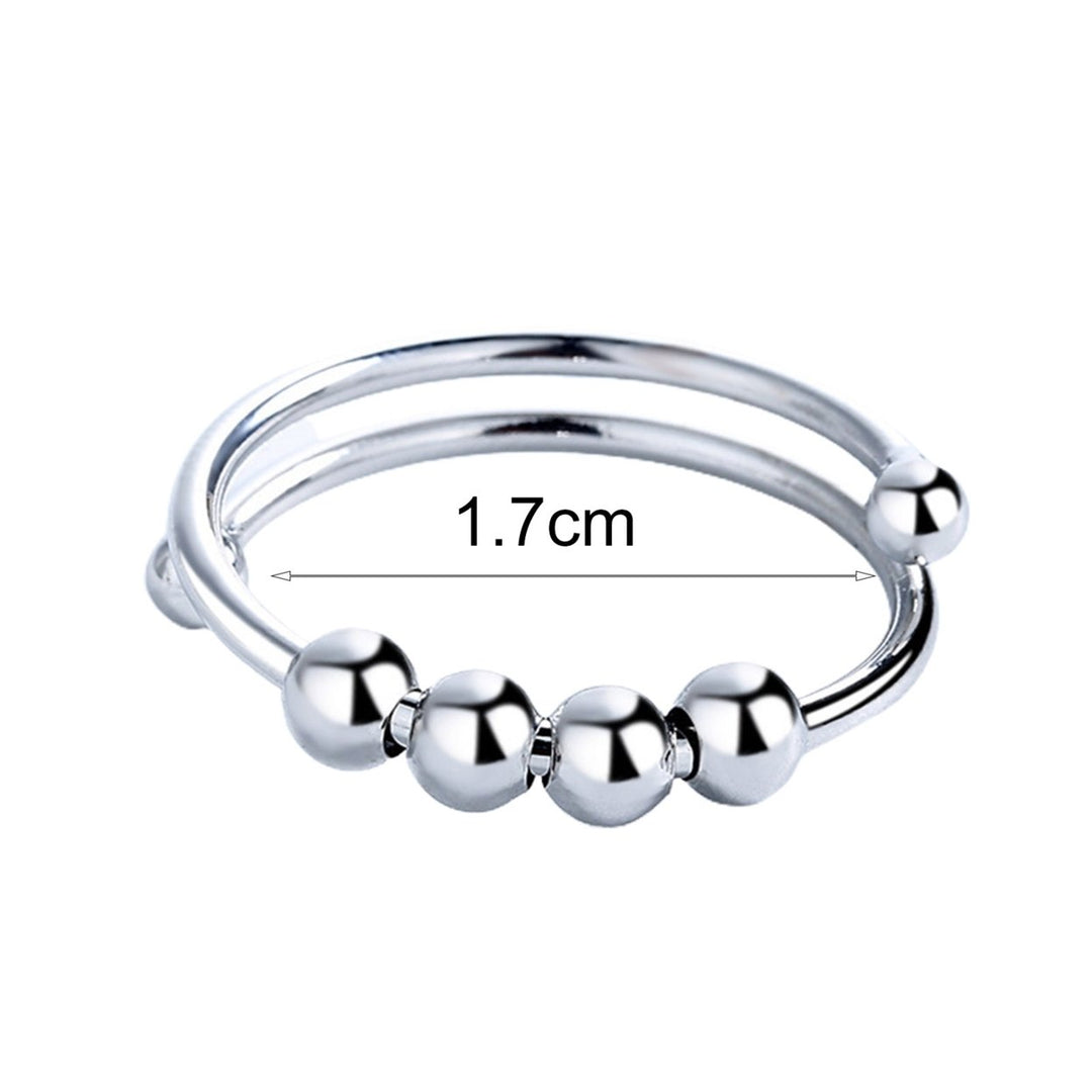 Fashion Ring Lightweight Alloy Geometric Bead Decor Open Ring for Daily Life Image 6