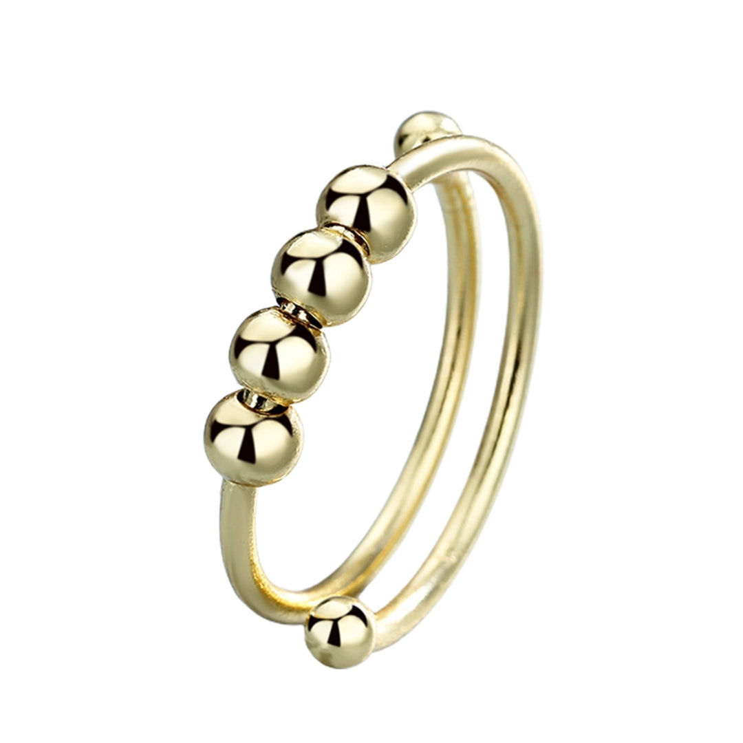 Fashion Ring Lightweight Alloy Geometric Bead Decor Open Ring for Daily Life Image 7