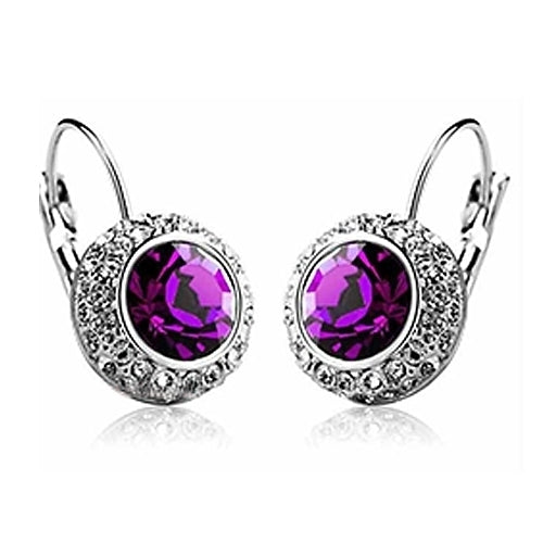 Womens Luxury Big Shiny Rhinestone Ear Piercing Studs Hook Earrings Jewelry Image 1