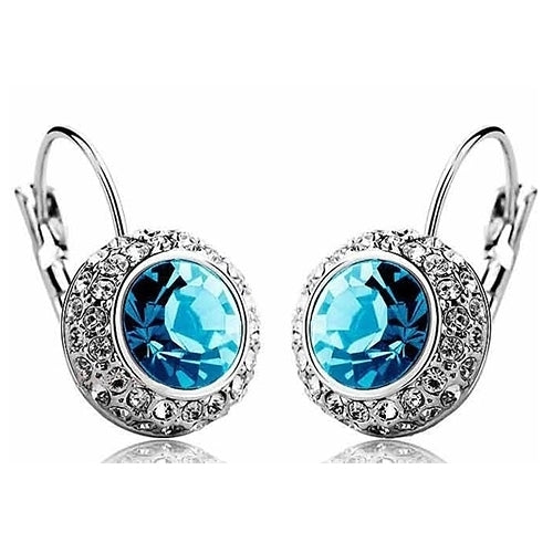 Womens Luxury Big Shiny Rhinestone Ear Piercing Studs Hook Earrings Jewelry Image 3
