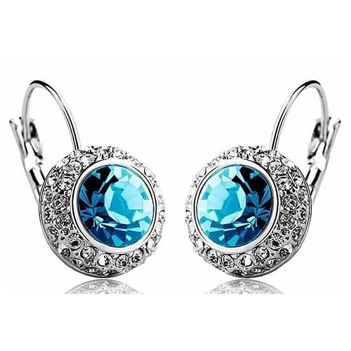 Womens Luxury Big Shiny Rhinestone Ear Piercing Studs Hook Earrings Jewelry Image 1