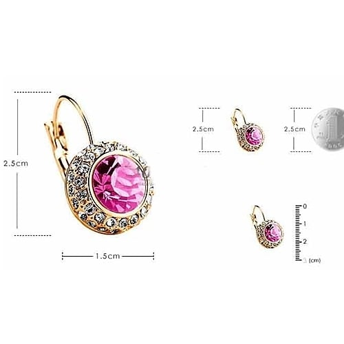 Womens Luxury Big Shiny Rhinestone Ear Piercing Studs Hook Earrings Jewelry Image 4