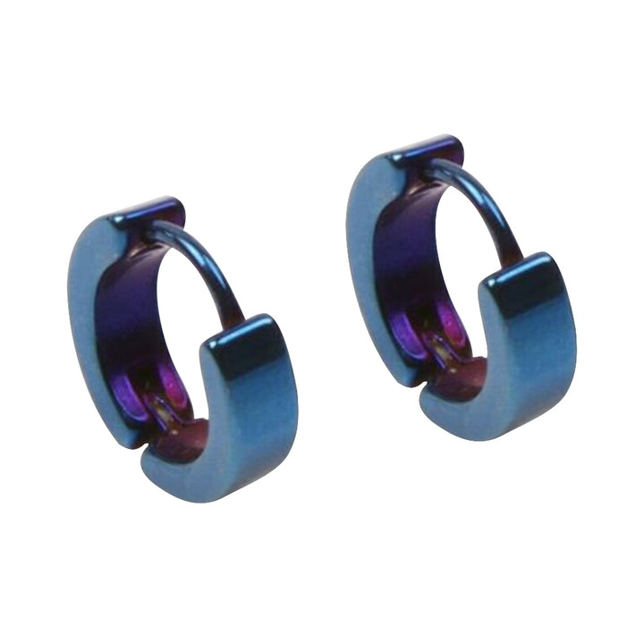 1 Pair Fashion Cool Mens Stainless Steel Huggie Hoop Earrings Casual Jewelry Image 6