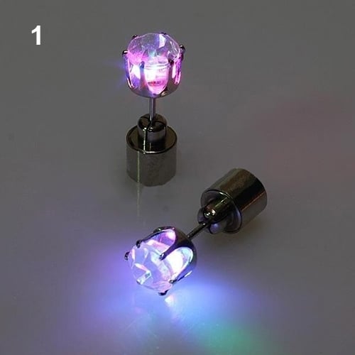 Light Up LED Rhinestone Earrings Stud Dance Party Accessories for Party/Xmas Image 2