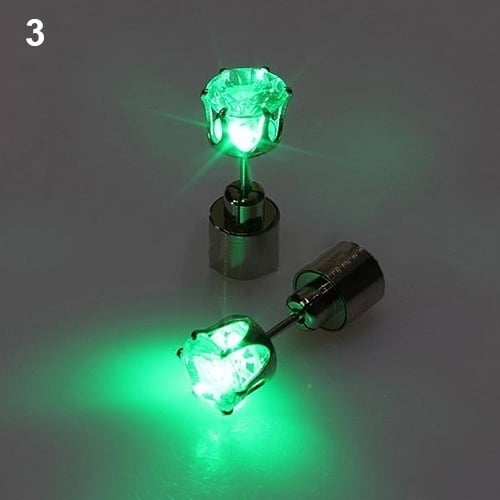 Light Up LED Rhinestone Earrings Stud Dance Party Accessories for Party/Xmas Image 4