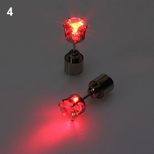 Light Up LED Rhinestone Earrings Stud Dance Party Accessories for Party/Xmas Image 4