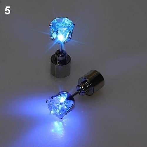 Light Up LED Rhinestone Earrings Stud Dance Party Accessories for Party/Xmas Image 6