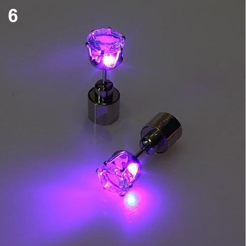 Light Up LED Rhinestone Earrings Stud Dance Party Accessories for Party/Xmas Image 7