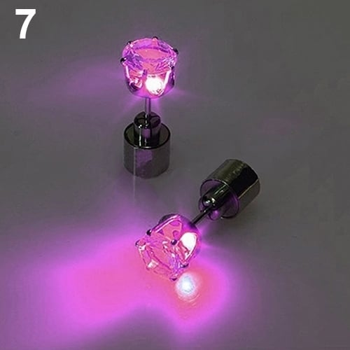 Light Up LED Rhinestone Earrings Stud Dance Party Accessories for Party/Xmas Image 8