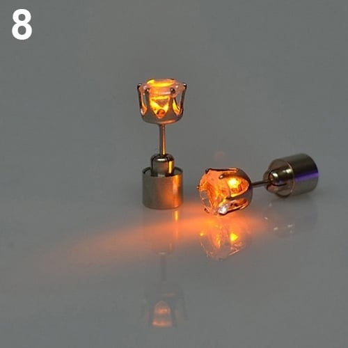 Light Up LED Rhinestone Earrings Stud Dance Party Accessories for Party/Xmas Image 9