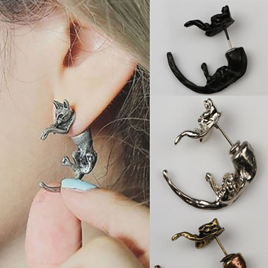 1 Pc Ear Stud Fox Shape Design Decorative Alloy Female Stud Earring for Birthday Party Image 1