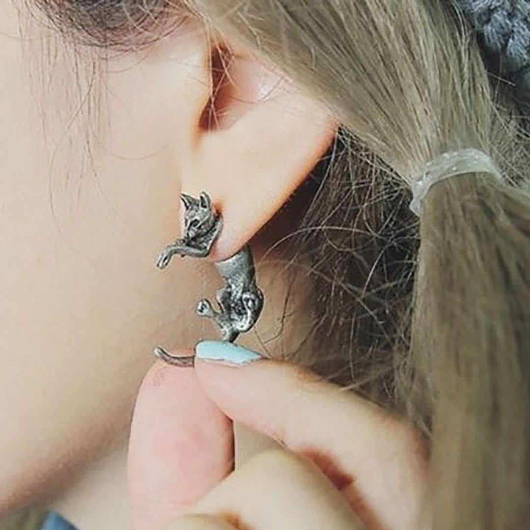 1 Pc Ear Stud Fox Shape Design Decorative Alloy Female Stud Earring for Birthday Party Image 3
