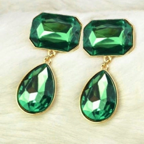 Luxury Womens Teardrop Acrylic Gemstone Ear Stud Statement Earring Jewelry Image 2