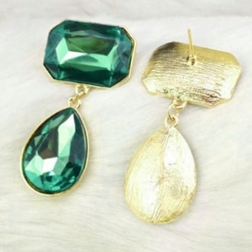 Luxury Womens Teardrop Acrylic Gemstone Ear Stud Statement Earring Jewelry Image 3