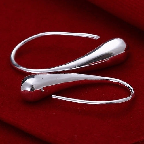 Women Fashion Luxury Silver Plated Waterdrop Hook Delicate Earrings Jewelry Image 4