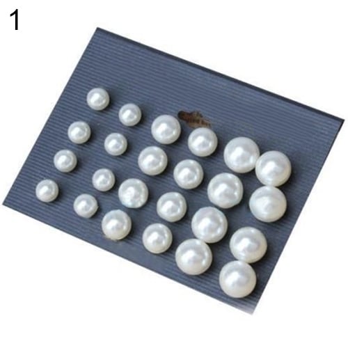 12 Pairs Women Fashion Elegant White Faux Pearl Ear Studs Earrings Party Jewelry Image 1