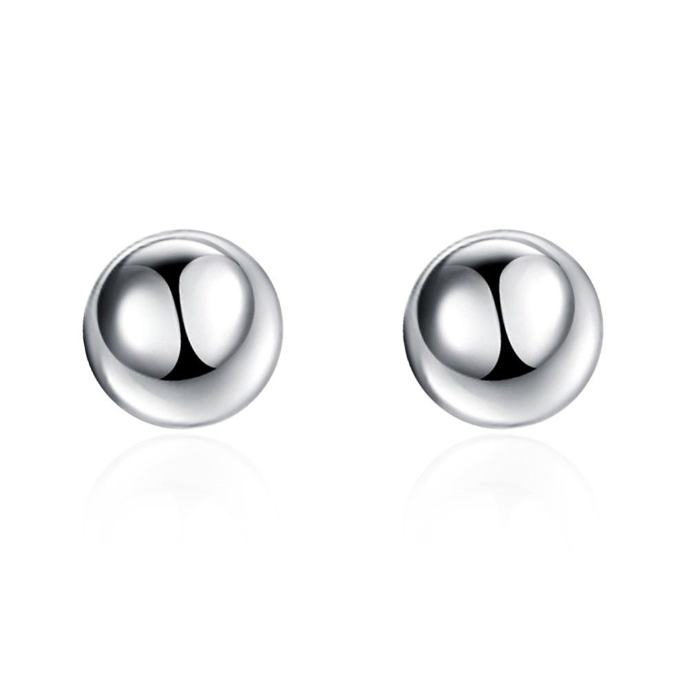 Women Fashion Gift Silver Plated Charm Jewelry Ball Stud Earrings for Wedding Party Image 6