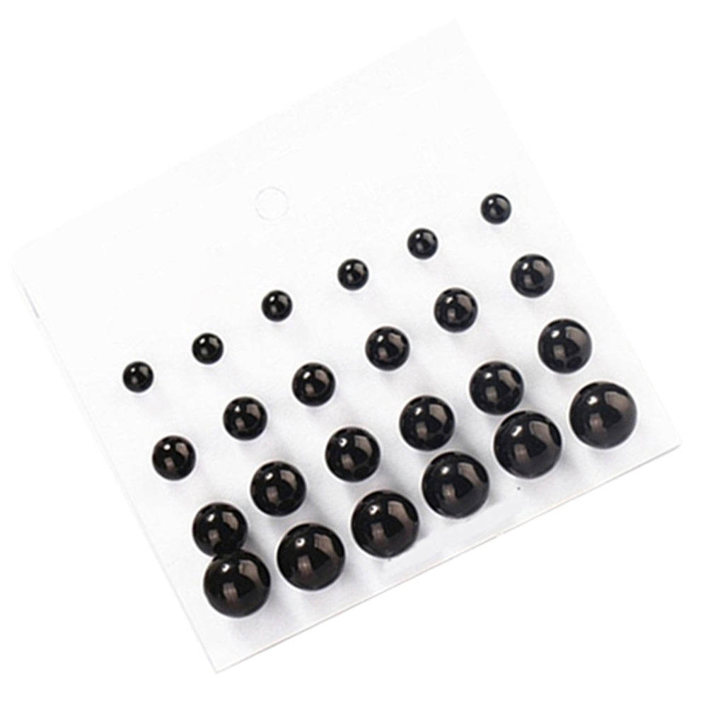 12 Pairs Women Fashion Elegant White Faux Pearl Ear Studs Earrings Party Jewelry Image 6