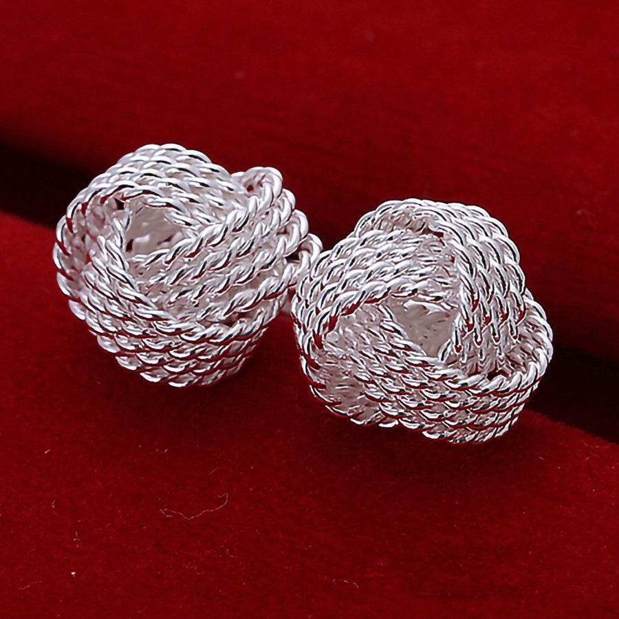 Ear Studs Mesh Ball Skin-friendly Alloy Elegant Ear Stud Set for Dating Image 1