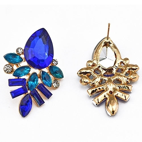 Womens Fashion Gold Plated Waterdrop Rhinestone Eardrops Ear Studs Earrings Image 3