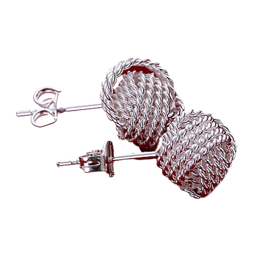 Ear Studs Mesh Ball Skin-friendly Alloy Elegant Ear Stud Set for Dating Image 6