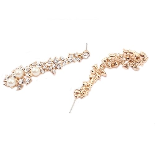 Women Fashion Faux Pearl Rhinestone Drop Dangle Chandelier Earring Party Jewelry Image 3