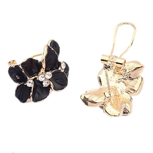 Hot Elegant Women Gardenia Flower Rhinestone Ear Stud Earrings Jewelry Gifts Image 2