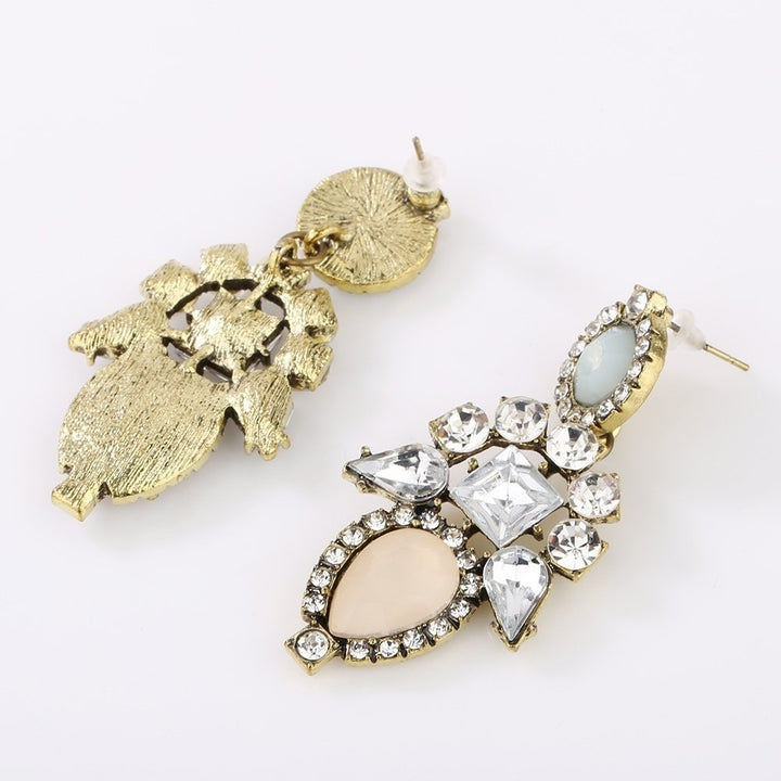 Women Fashion Lovely Charm Shiny Rhinestone Flower Dangle Ear Stud Earrings Image 4