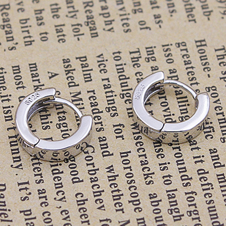 Earrings Round Hoop Design Simple Silver Plated Jewelry Gift Huggie Earrings for Daily Life Image 2