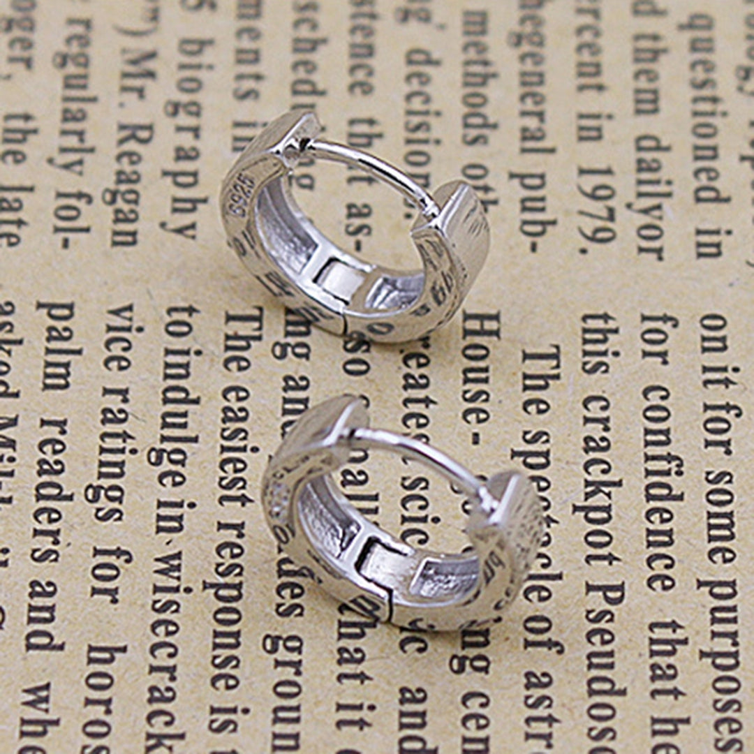 Earrings Round Hoop Design Simple Silver Plated Jewelry Gift Huggie Earrings for Daily Life Image 3