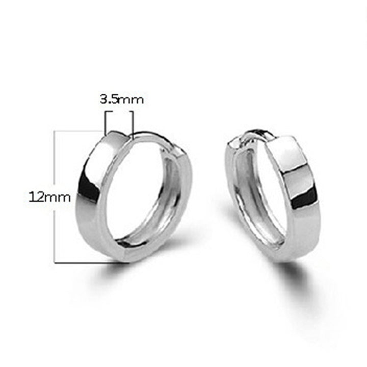 Earrings Round Hoop Design Simple Silver Plated Jewelry Gift Huggie Earrings for Daily Life Image 4