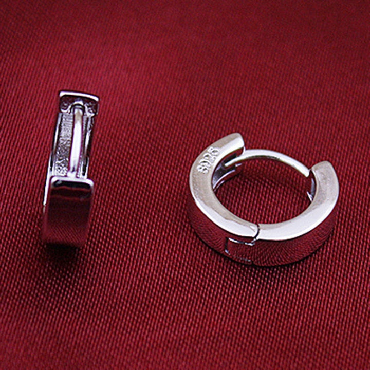 Earrings Round Hoop Design Simple Silver Plated Jewelry Gift Huggie Earrings for Daily Life Image 8