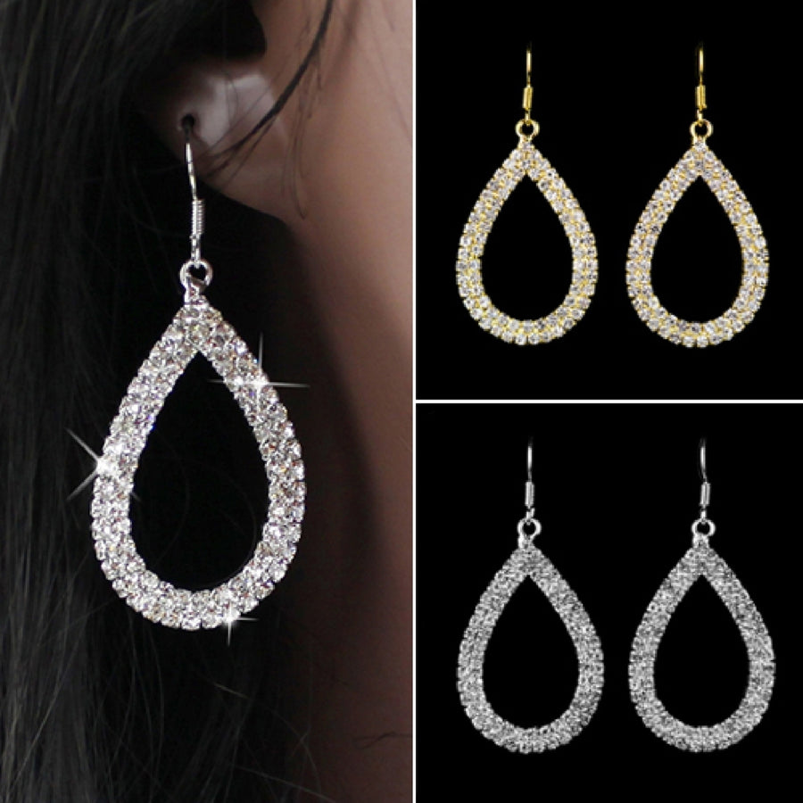 Hoop Earring Decorative Comfortable Exquisite Tear Drop Earrings for Festival Image 1