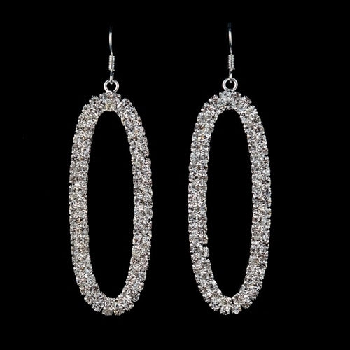 Womens Chic Bling Oval Shaped Dangle Deluxe Rhinestone Oversized Hoop Earrings Image 6