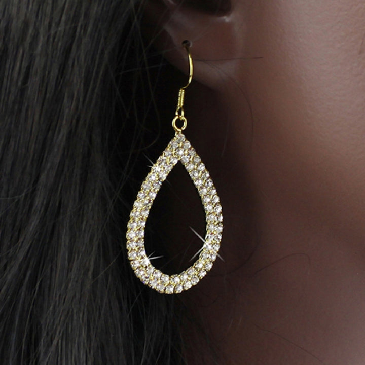 Hoop Earring Decorative Comfortable Exquisite Tear Drop Earrings for Festival Image 4