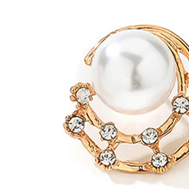 Fashion Women Rhinestone Faux Pearl Hollow Ear Stud Earrings Jewelry Image 8